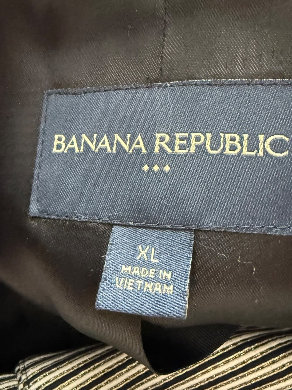 FLASH SALE TODAY Banana Republic XL Black Ivory Striped Swing Coat - Picture 9 of 11